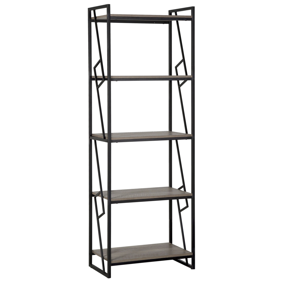 5 Tier Bookcase FORRES 184 cm Brown/ Black