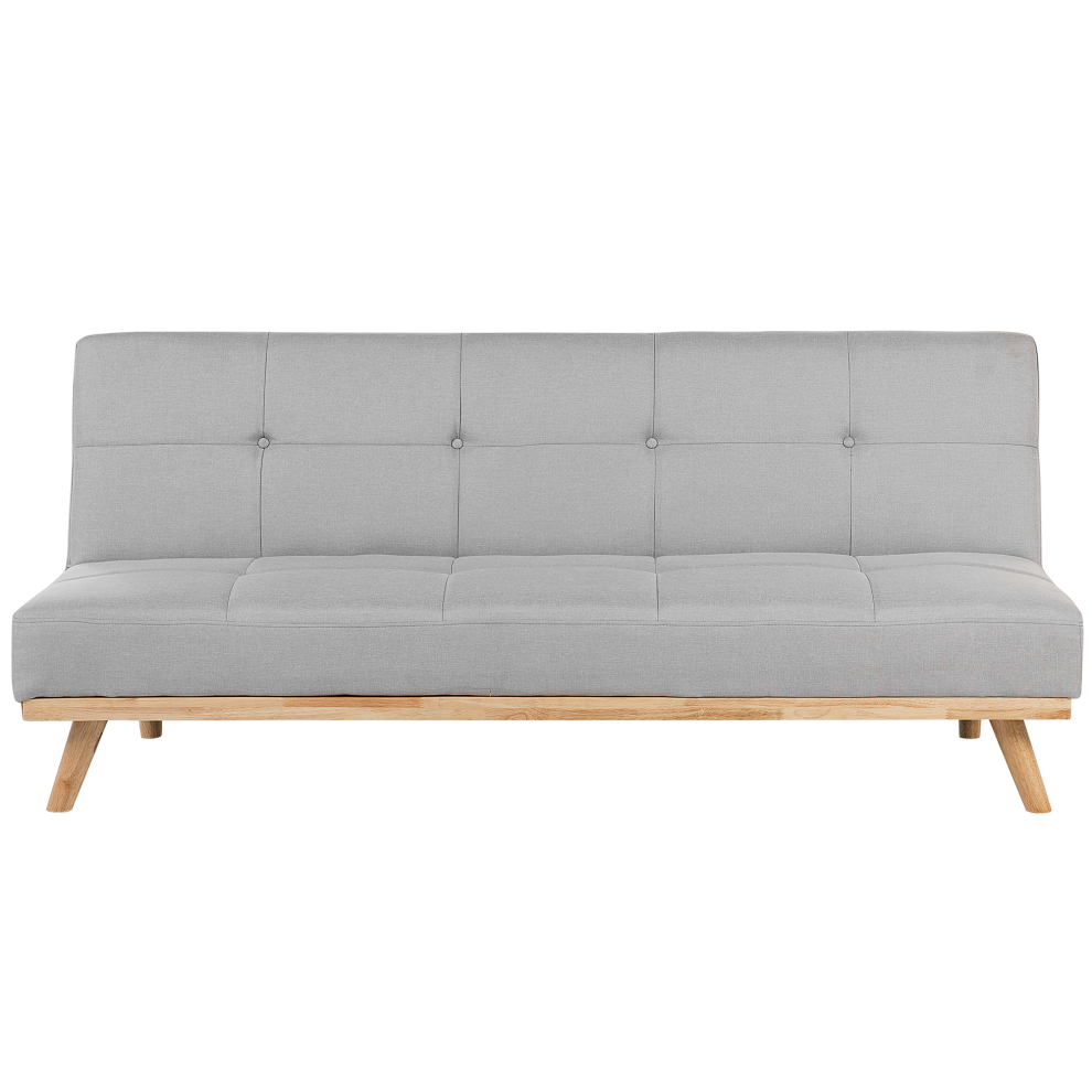 Sofa Bed FROYA Fabric Light Grey 3 Seater