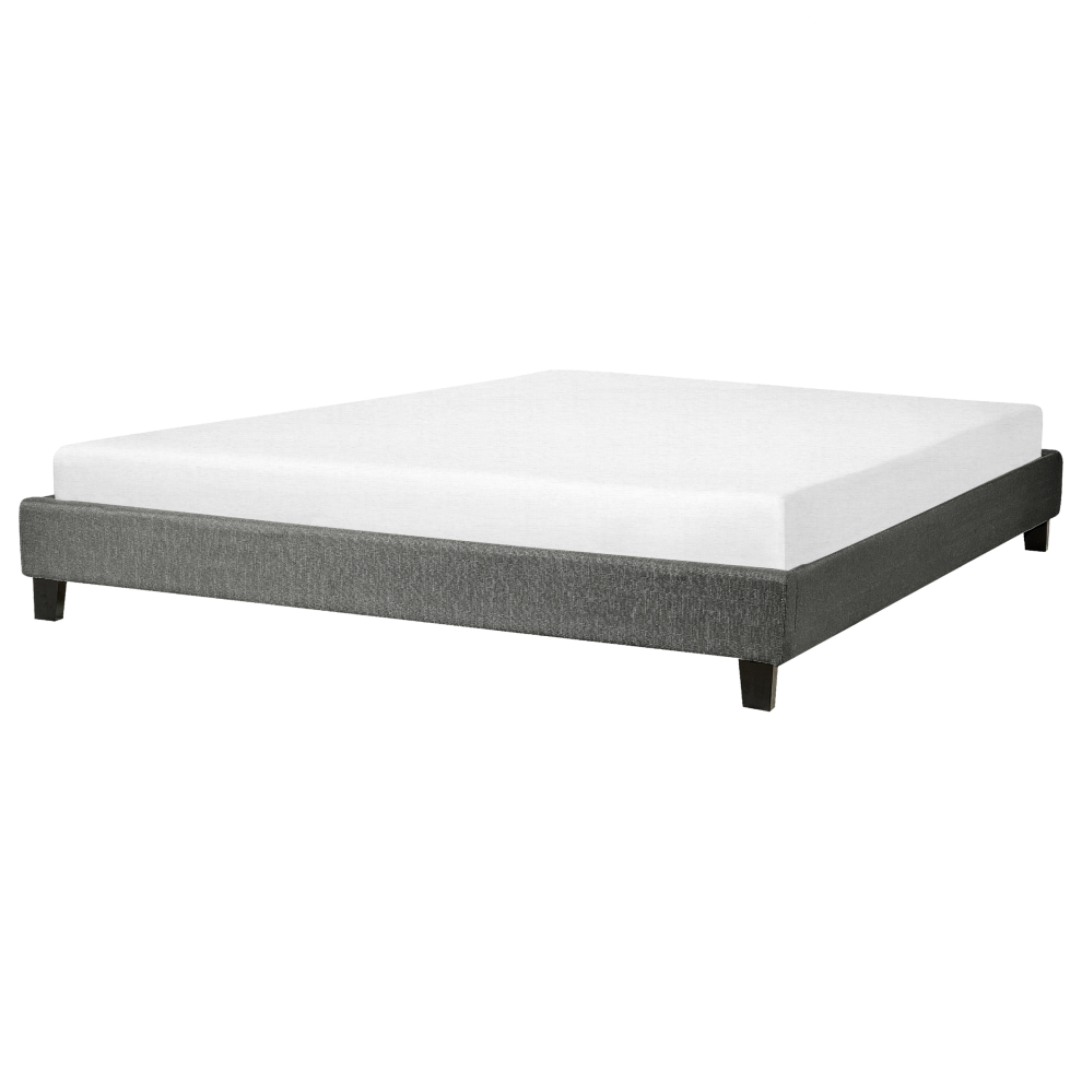 Bed without Headboard Fabric ROANNE 180 x 200 cm (EU Super King) Grey