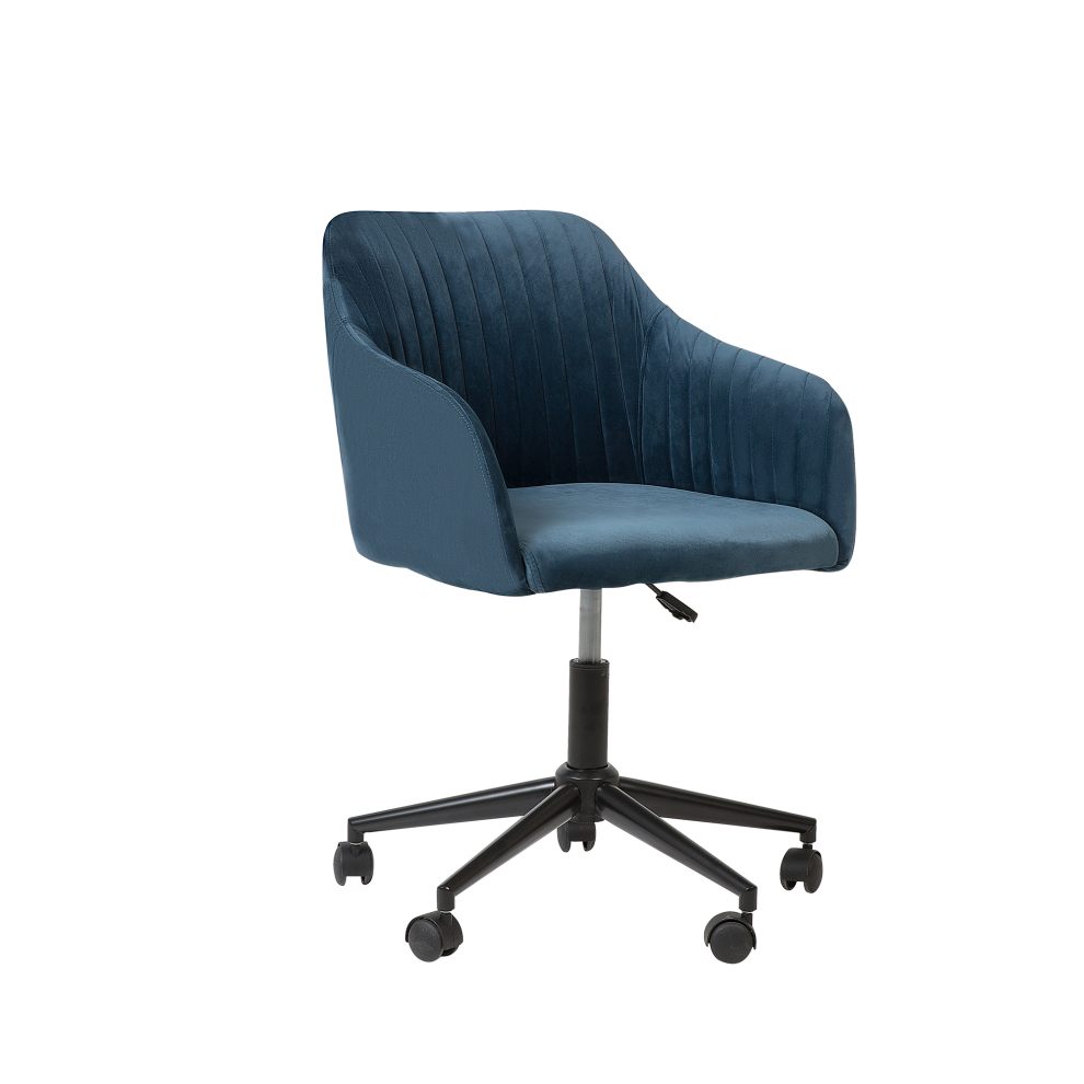 Desk Chair Swivel VENICE Velvet Navy Blue