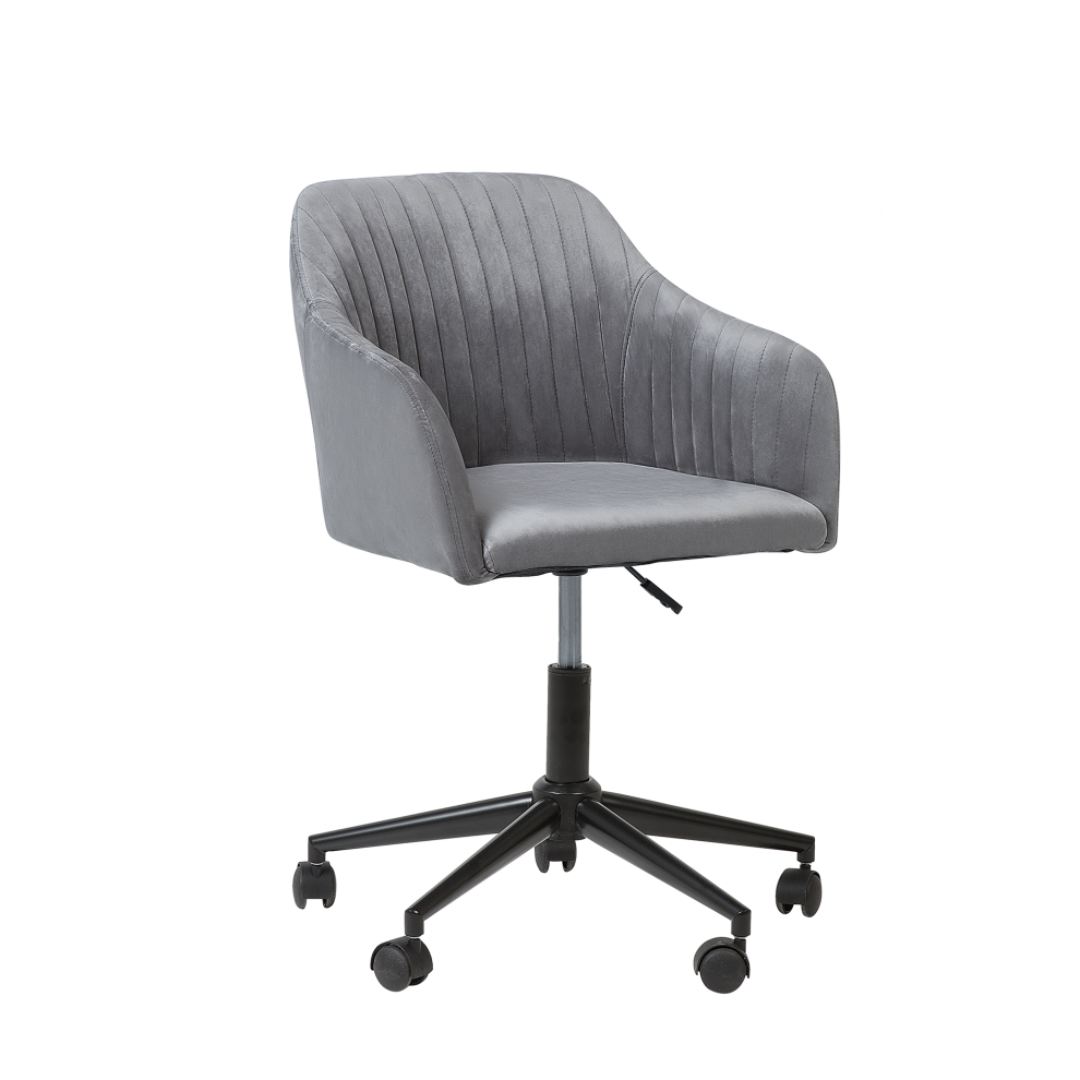 Desk Chair Swivel VENICE Velvet Grey