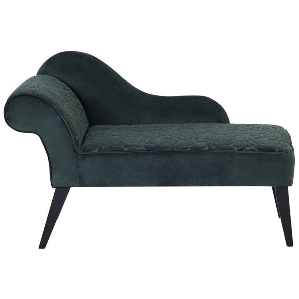 Left Hand Chaise Lounge BIARRITZ Velvet Dark Green