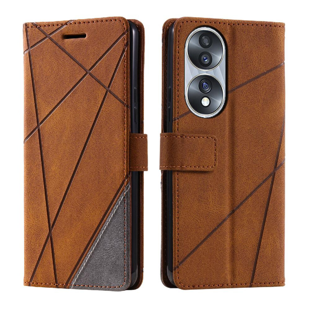 (Brown) Case For Honor 70 Shockproof Magnetic Pu Leather Wallet Flip Folio Card Holder Kickstand Brown 764762577964