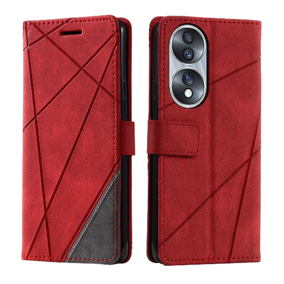 (Red) Case For Honor 70 Shockproof Magnetic Pu Leather Wallet Flip Folio Card Holder Kickstand Red 764762577933