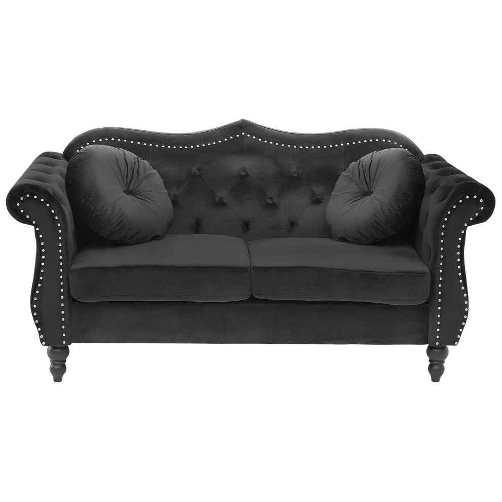 Sofa SKIEN Velvet Black 2 Seater