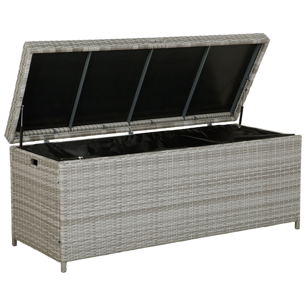 Storage Box MODENA PE Rattan 158 cm 63 cm Grey