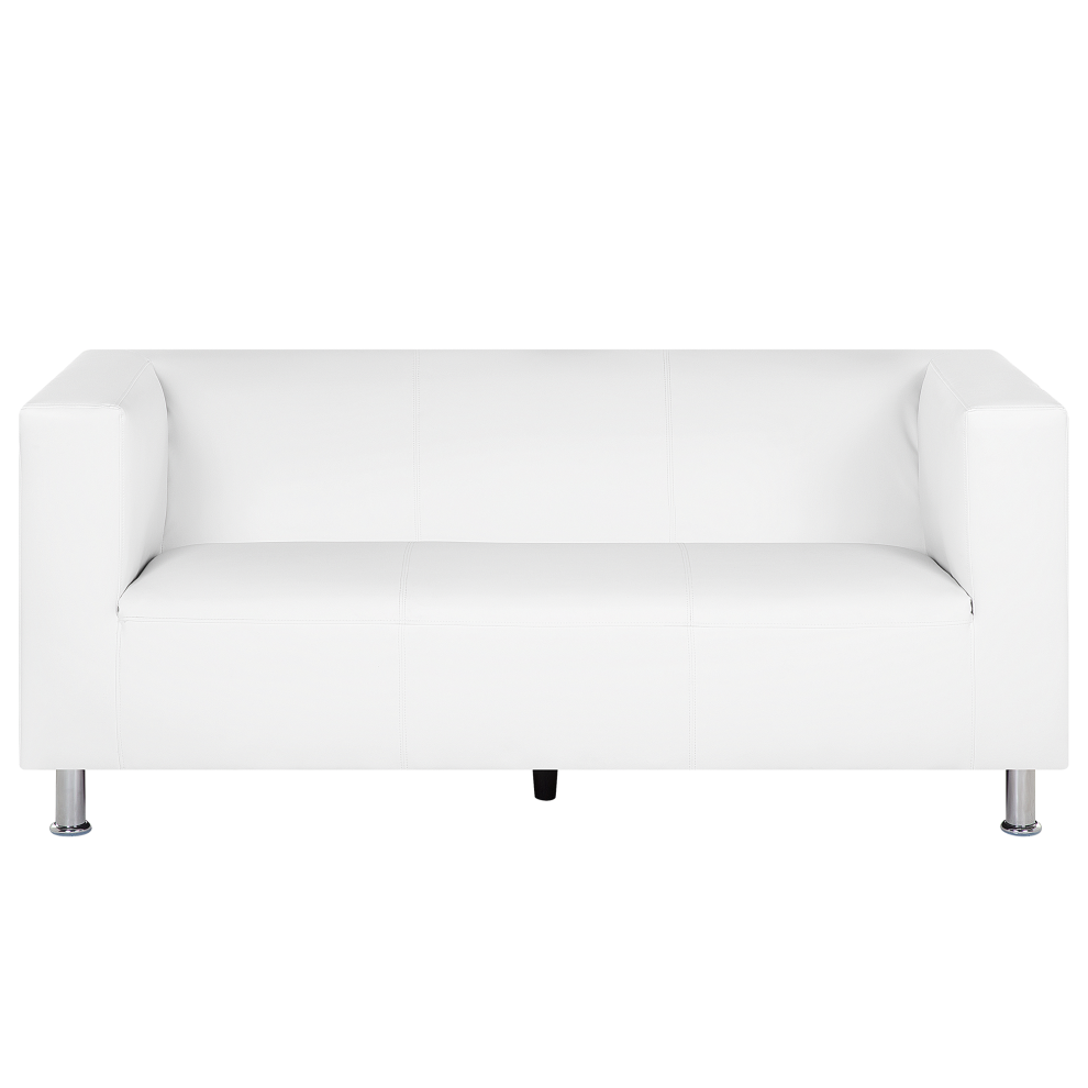 Sofa FLORO Faux Leather White 3 Seater