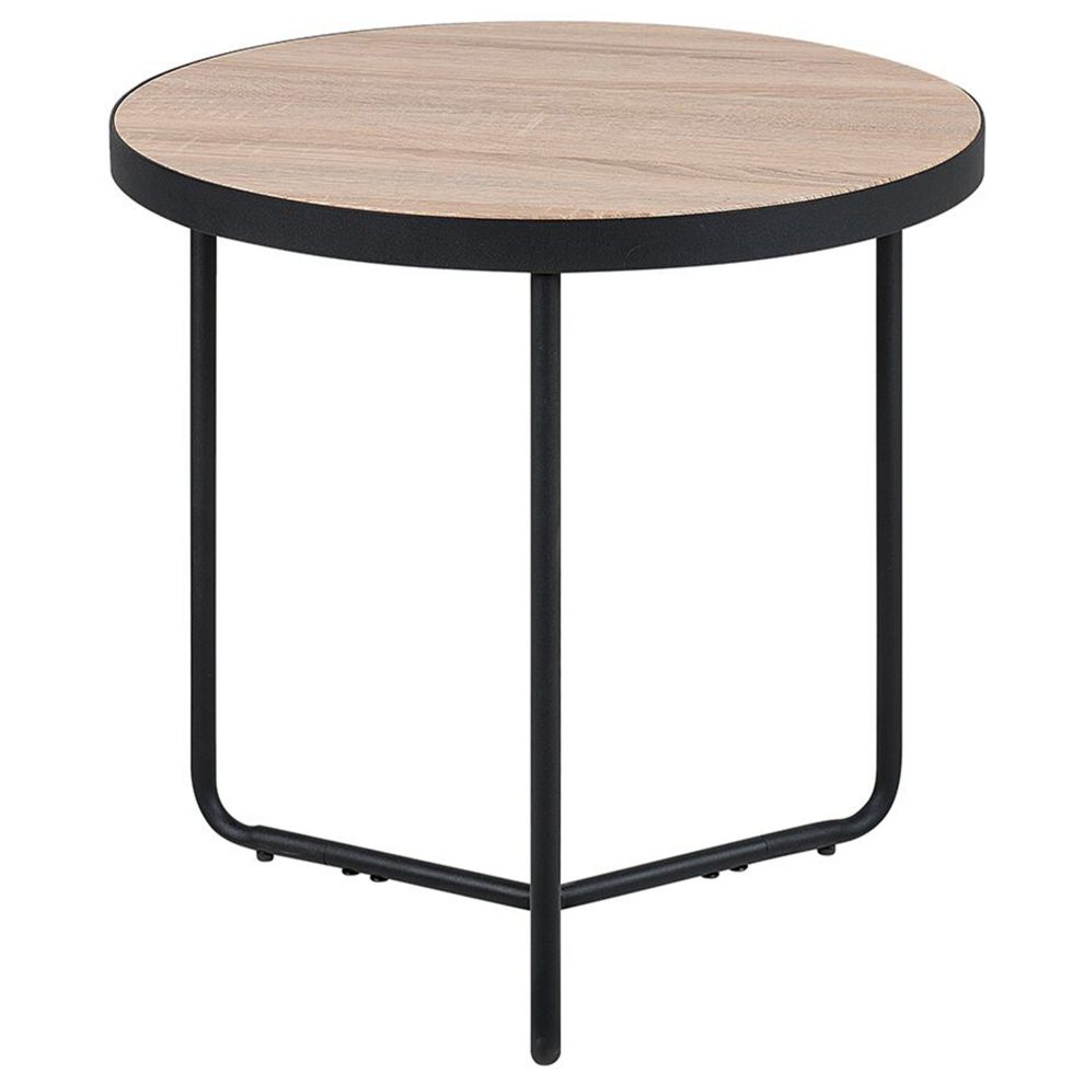 Coffee Table Light Wood with Black MELODY Medium