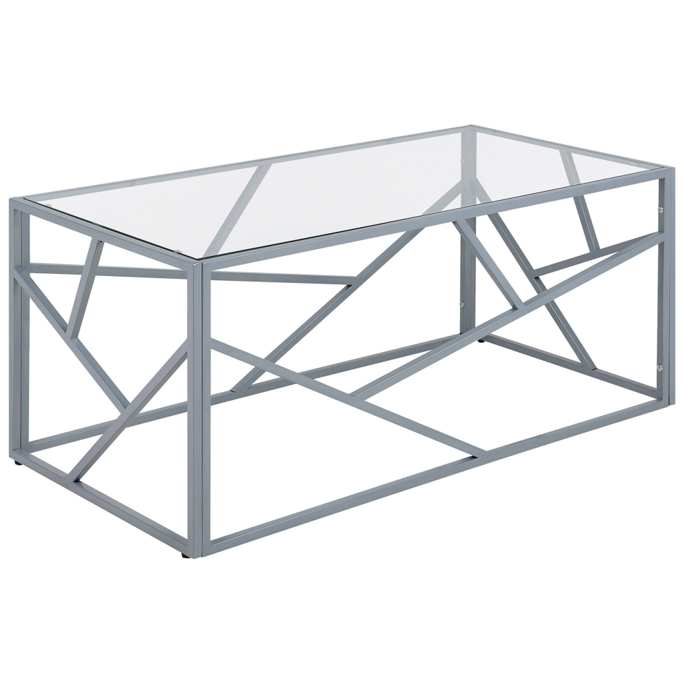 Coffee Table ORLAND Glass Silver