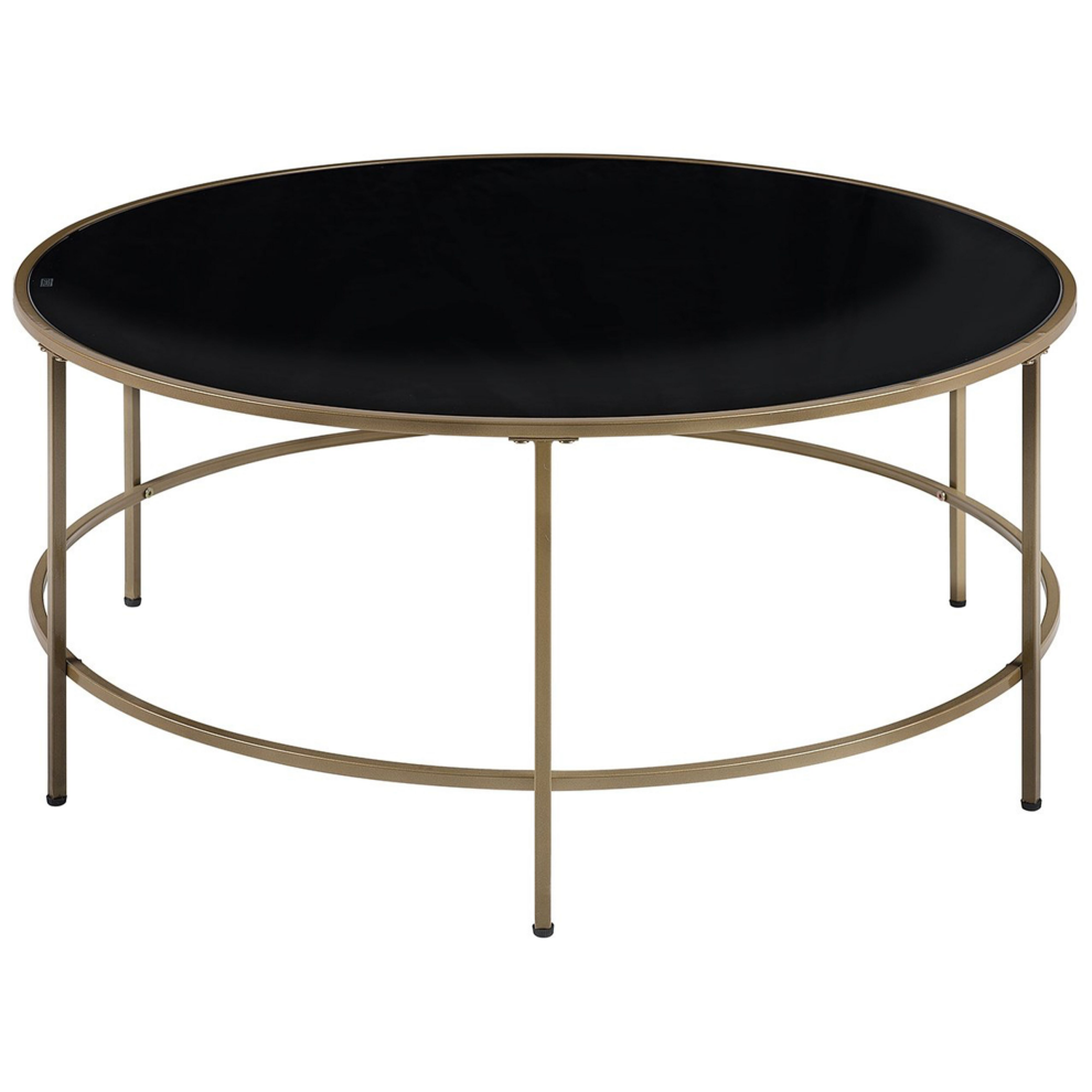 Coffee Table FLORENCE Glass Black/ Gold