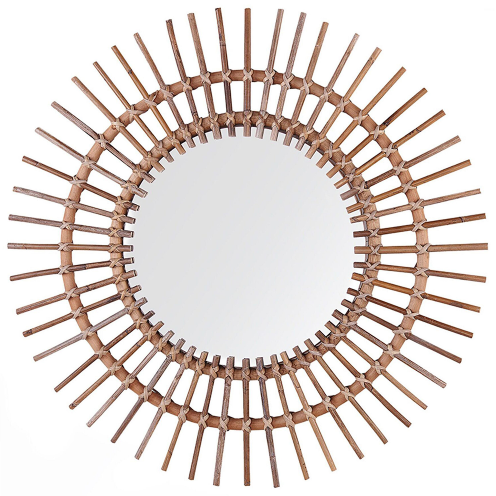 Wall Mirror STENEN 76 cm 76 cm Rattan Sand Beige