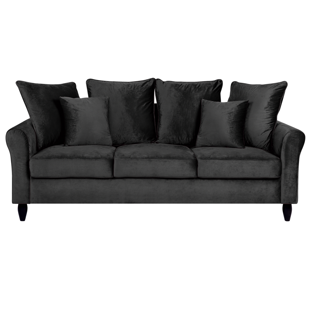 Sofa BORNHOLM Velvet Black 3 Seater