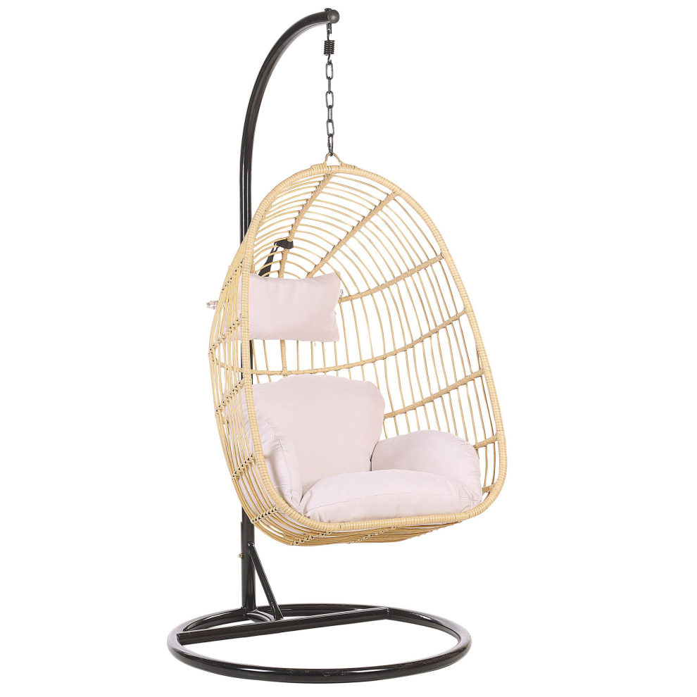Hanging Chair with Stand CASOLI PE Rattan Natural