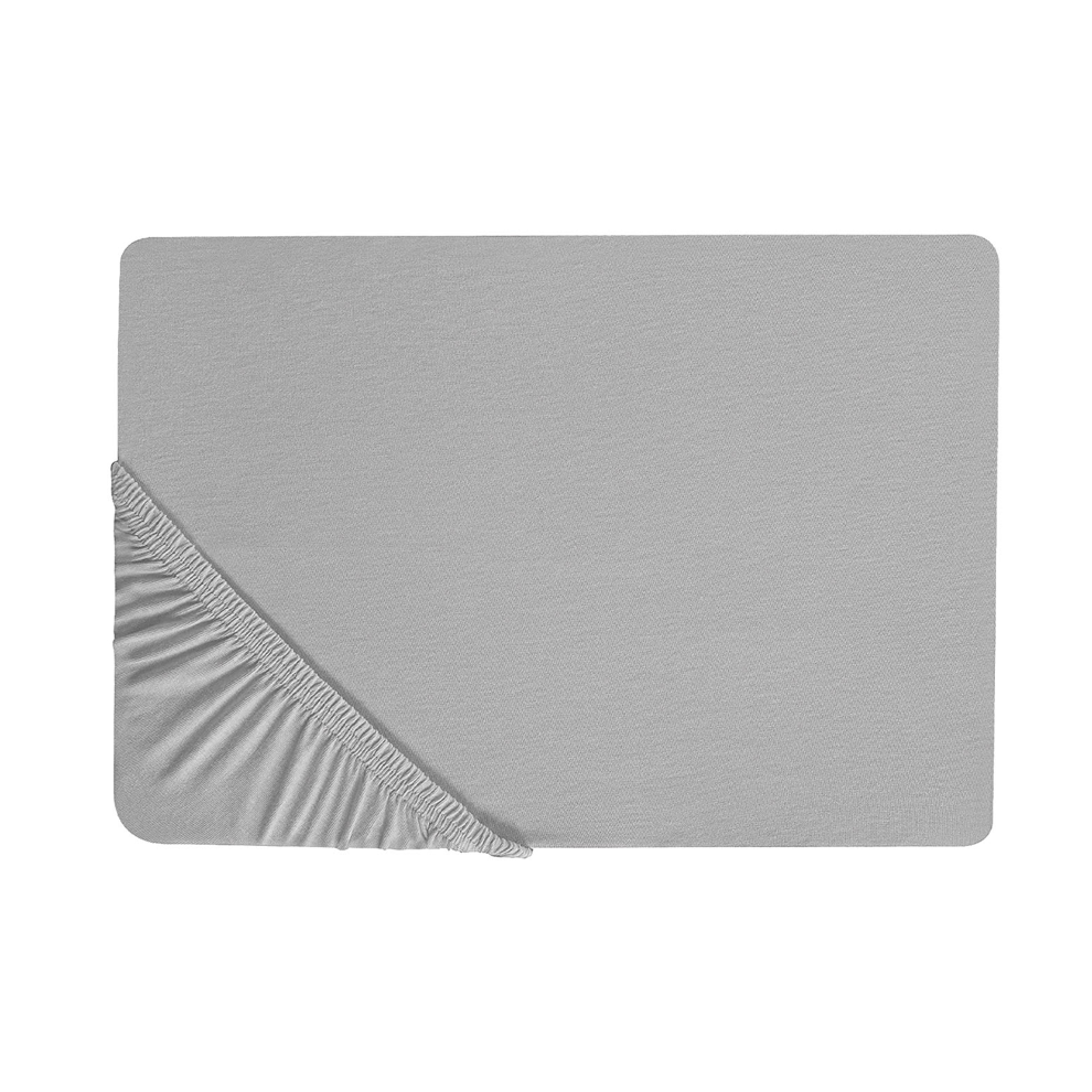 Fitted Sheet HOFUF Cotton 160 x 200 cm Light Grey
