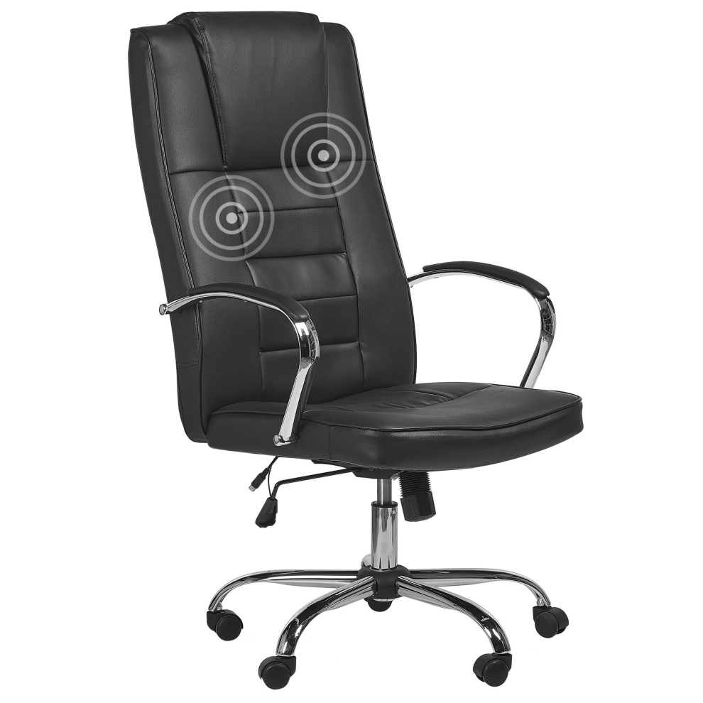 Massage Chair with Heating GRANDEUR Faux Leather Black