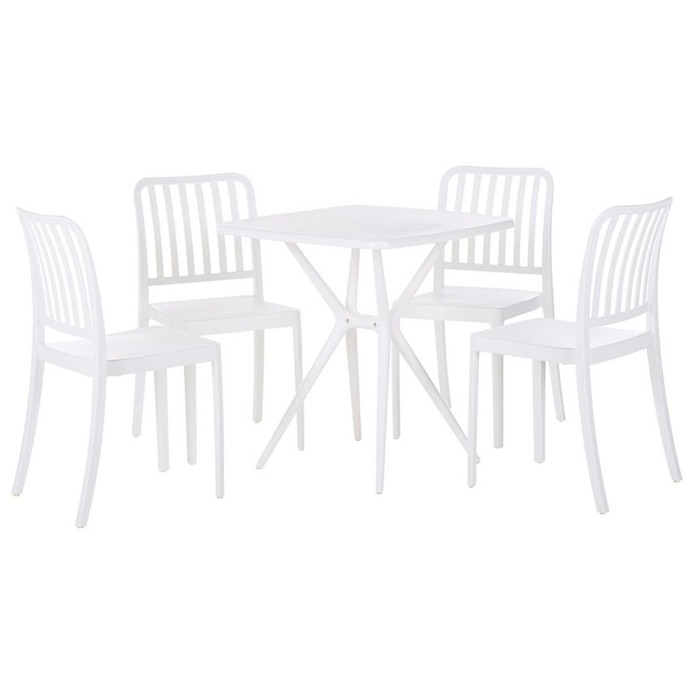 Garden Dining Set 4 Seater SERSALE White