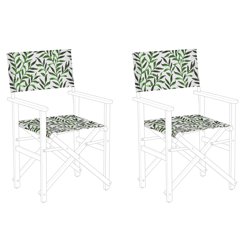 Set of 2 Garden Chair Replacement Fabrics CINE White