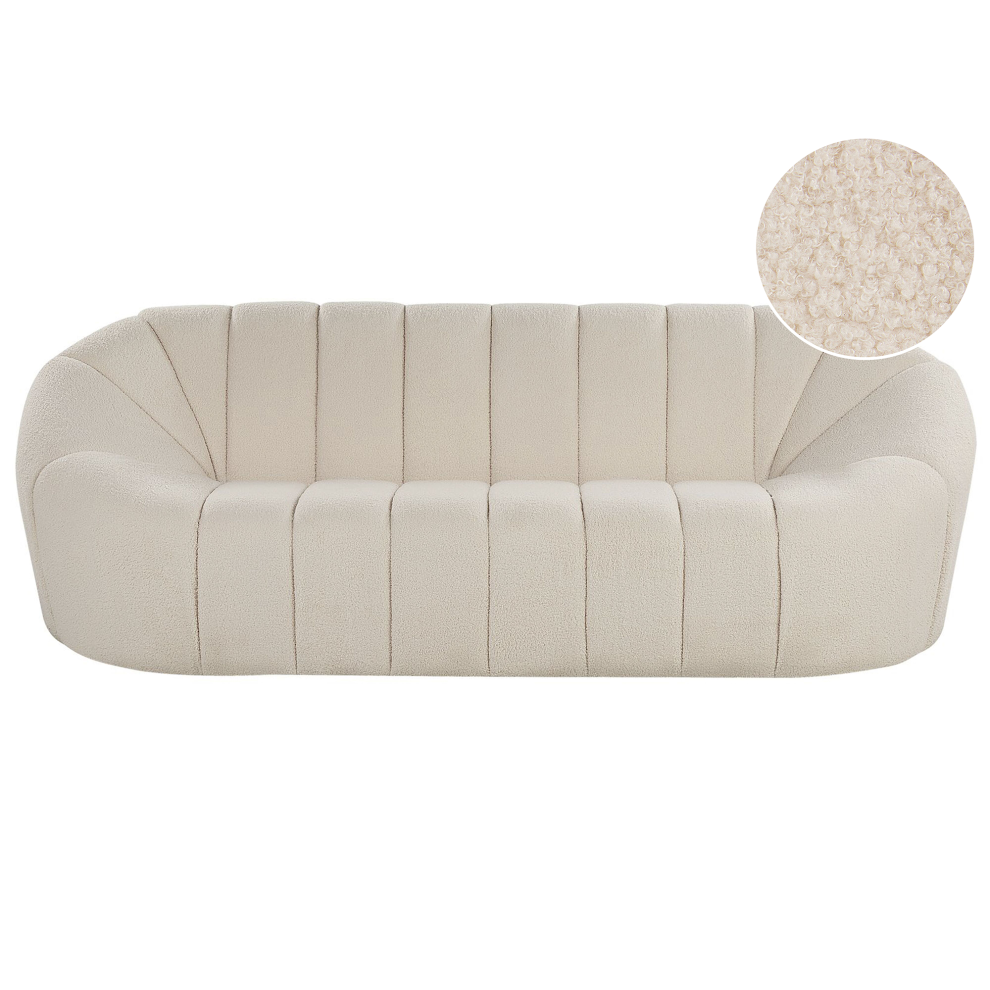 Sofa 3 Seater LOMMA Boucle White
