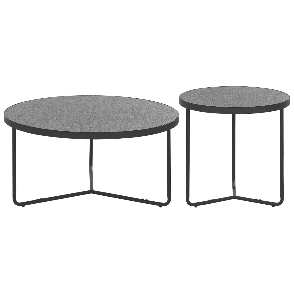 Set of 2 Coffee Tables MELODY Grey Concrete Effect