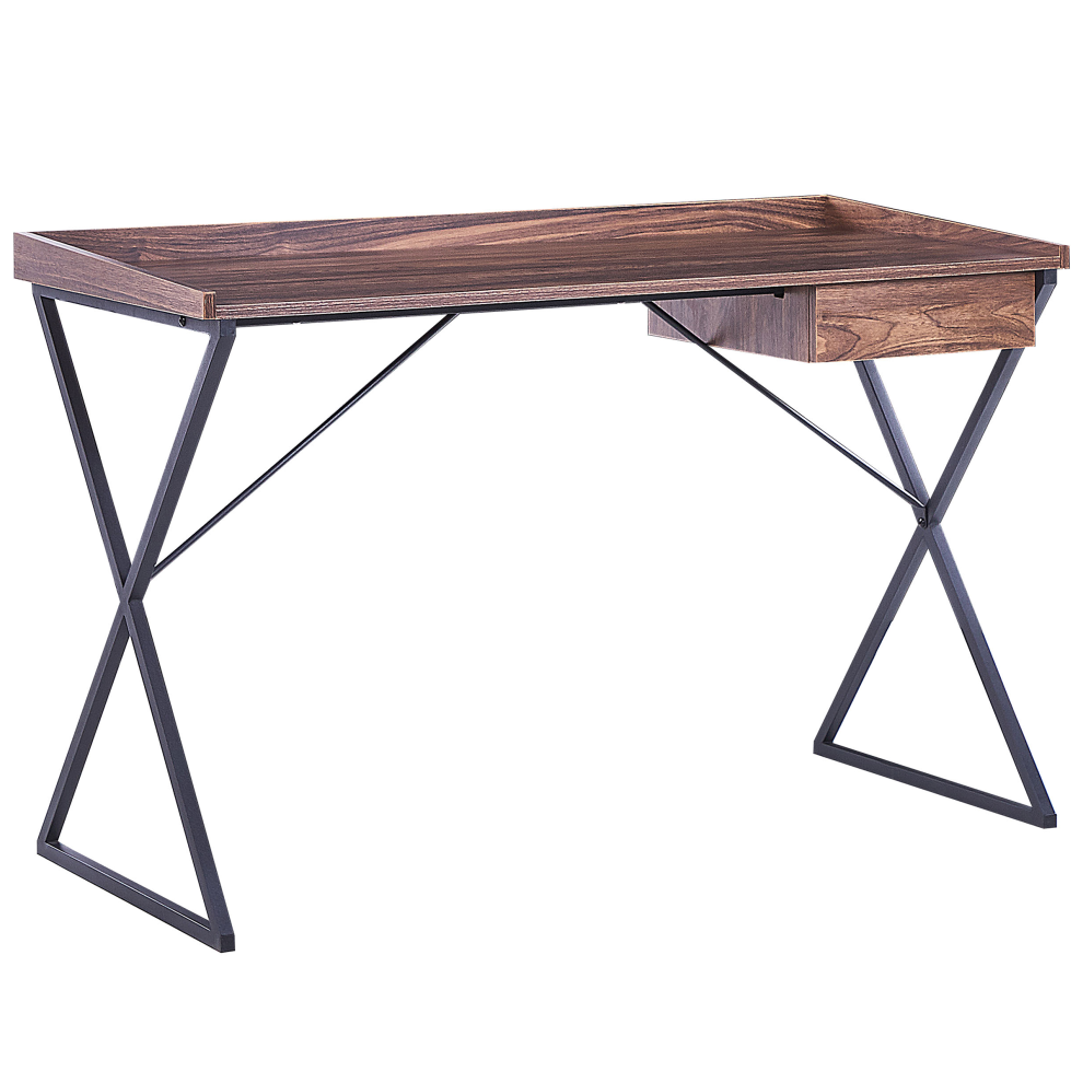 Home Office Desk NOXON Dark Brown 120 cm 54 cm with Storage