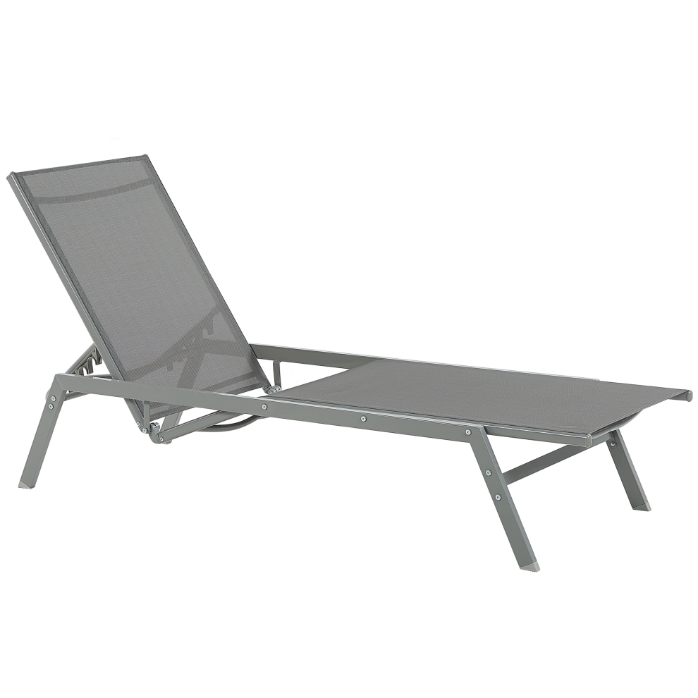 Sun Lounger VERNAZZA Reclining Metal Grey