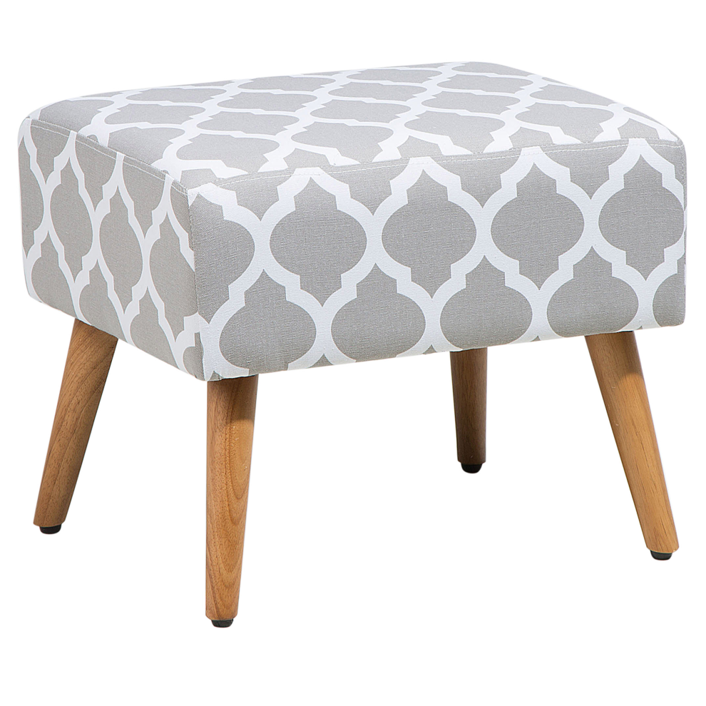Footstool MANTEO Cotton Light Grey