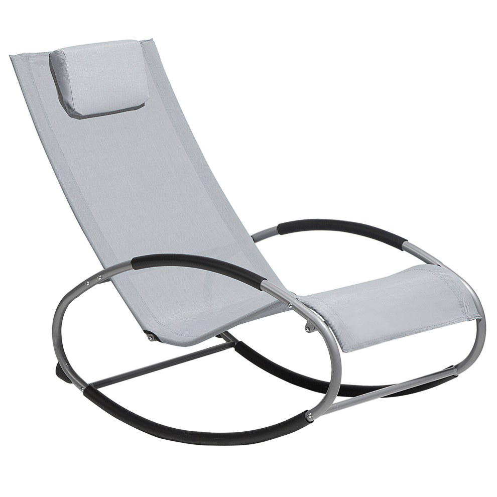 Rocking Sun Lounger CAMPO Fabric Grey