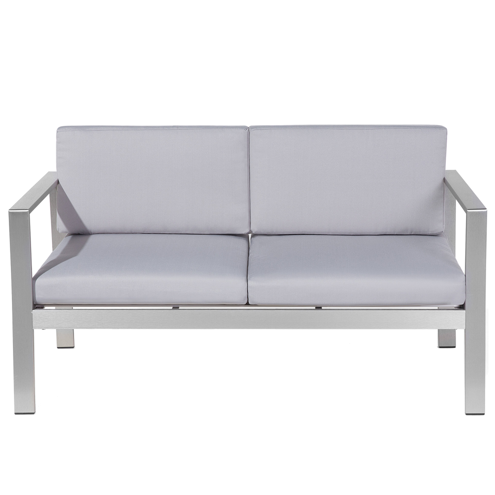 Garden Sofa 2 Seater SALERNO Metal Light Grey