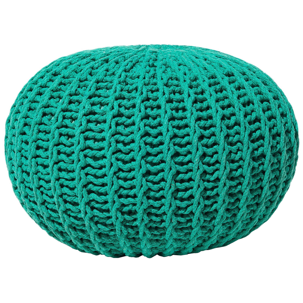 Pouffe CONRAD Cotton Emerald Green 50 cm 50 cm 35 cm