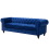 Beliani Sofa 3 Seater CHESTERFIELD Velvet Navy Blue 4