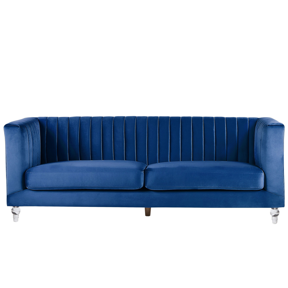Sofa ARVIKA Velvet Navy Blue 3 Seater