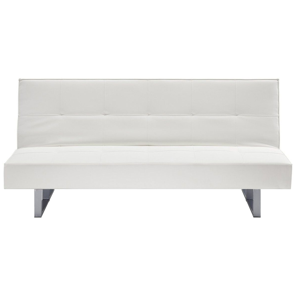 Faux Leather Sofa Bed White DERBY