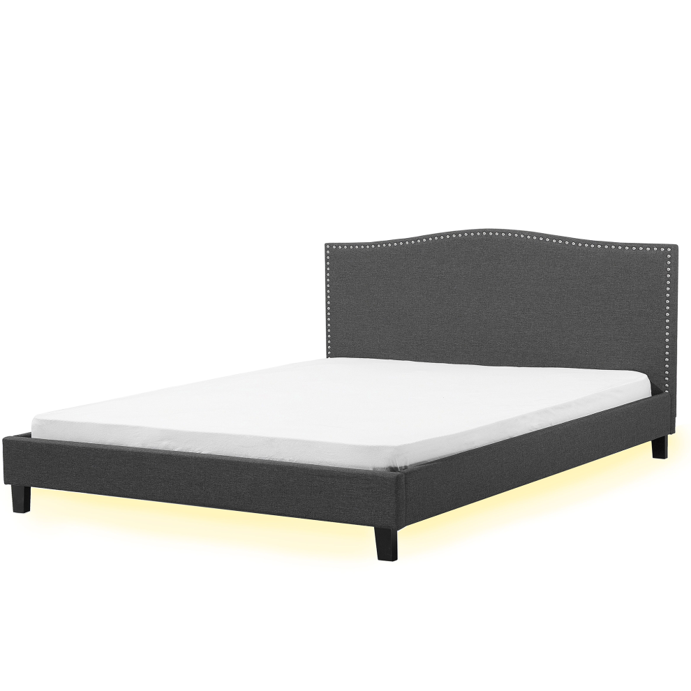 Bed Fabric MONTPELLIER 180 x 200 cm (EU Super King) LED White