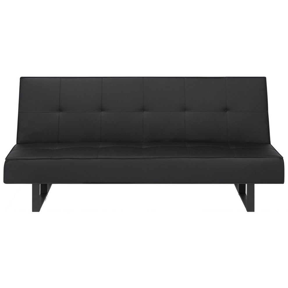 Faux Leather Sofa Bed Black DERBY
