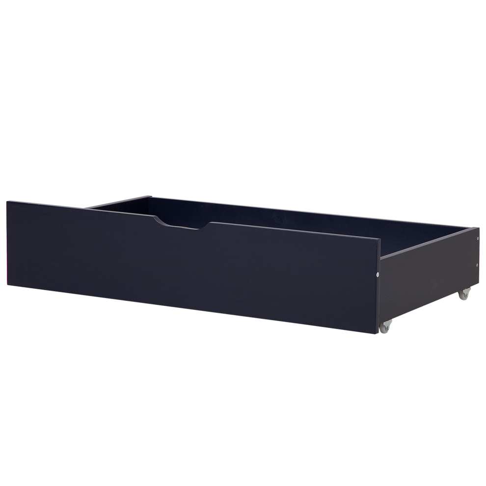 Set of 2 Bed Storage Drawers Pine Wood RUMILLY Navy Blue