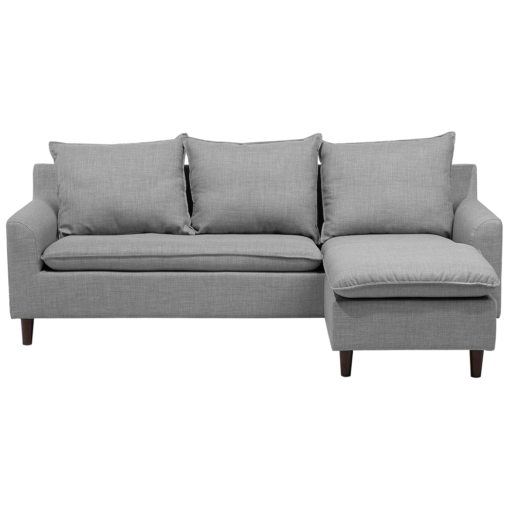 Left Hand Fabric Corner Sofa Light Grey ELVENES