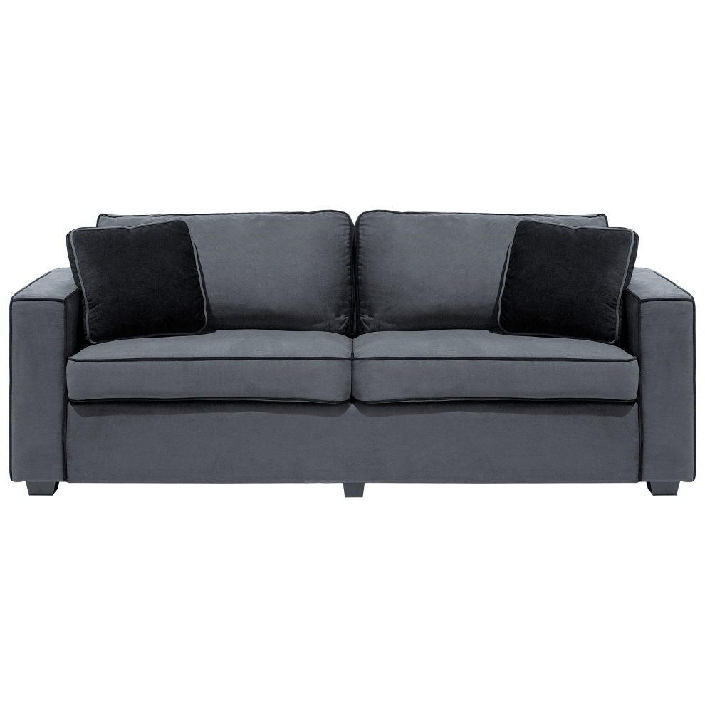 3 Seater Velvet Sofa Grey FALUN