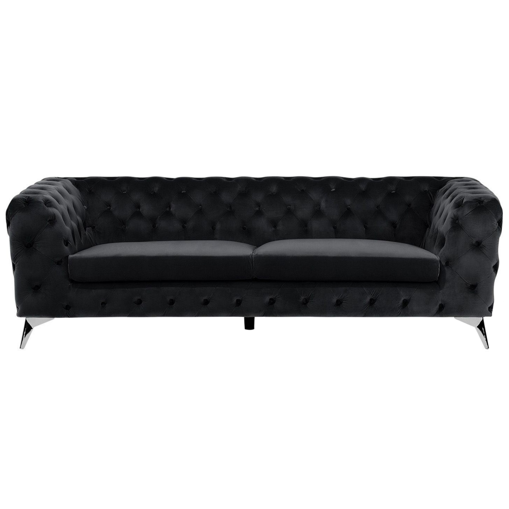 Sofa SOTRA Velvet Black 3 Seater