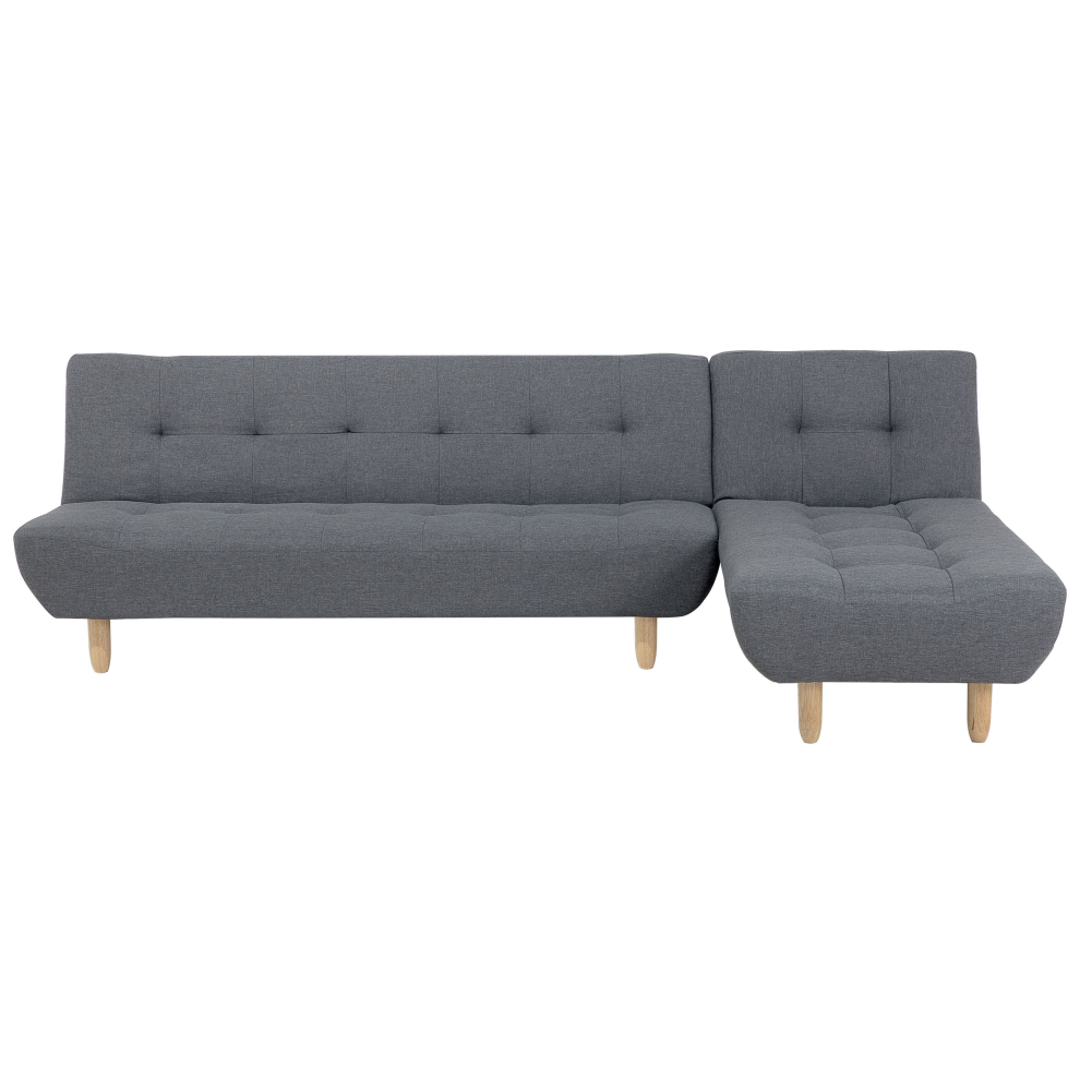 Modular Corner Sofa Bed ALSTEN Fabric Dark Grey 4 Seater Left Hand
