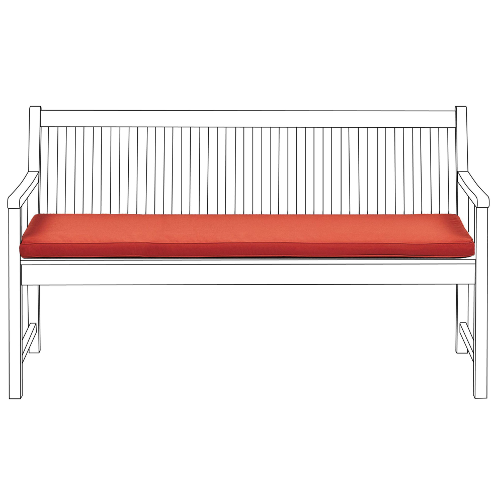 Bench Seat Pad Cushion VIVARA 152 x 54 cm Dark Red