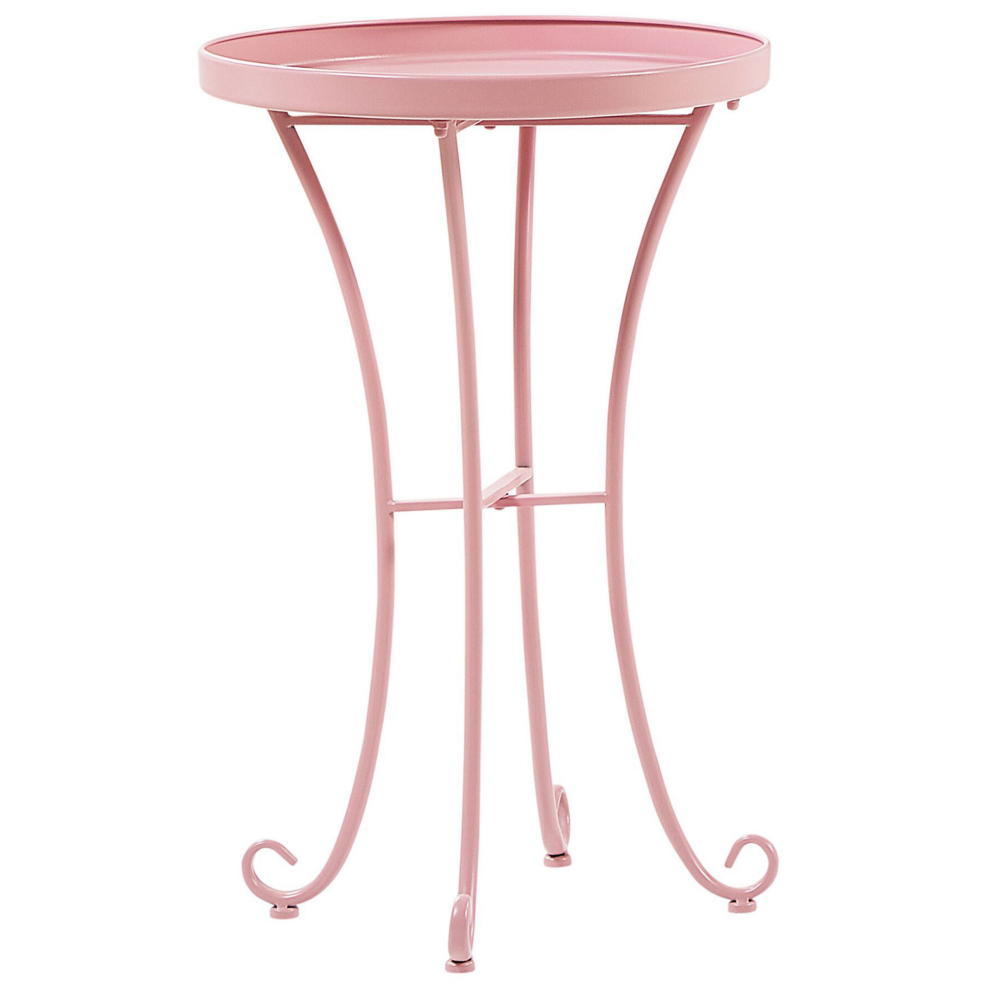 Garden Side Table CAVINIA 40 cm 40 cm Metal Pink