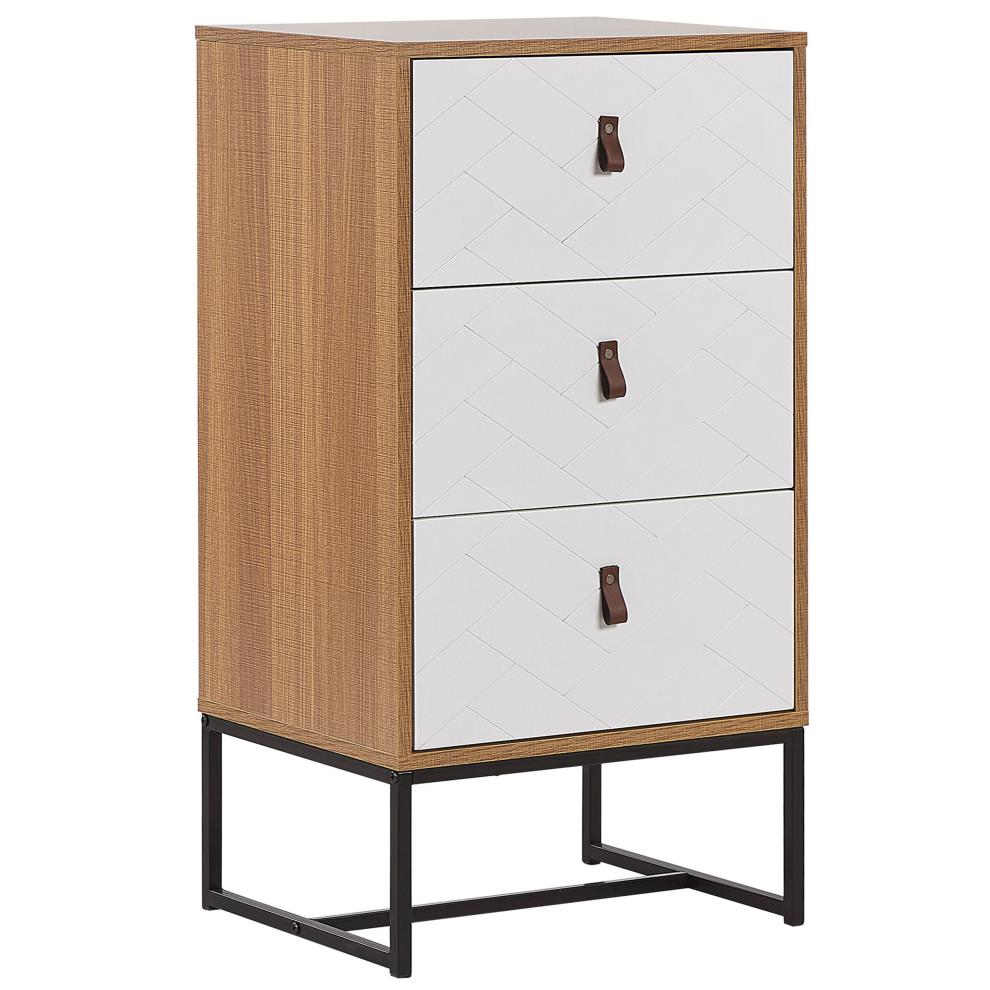 3 Drawer Chest NUEVA Light Brown/ White