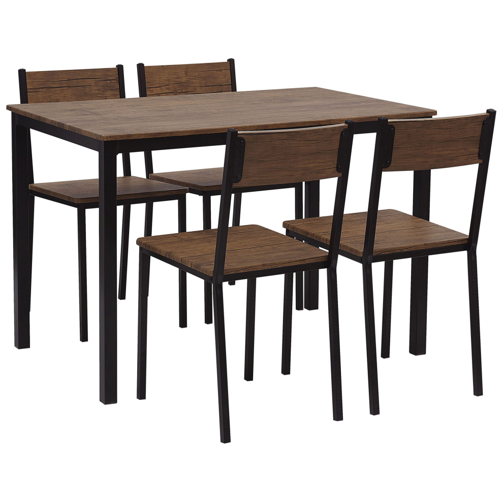Dining Set HAMRY Dark Brown 4 Seater