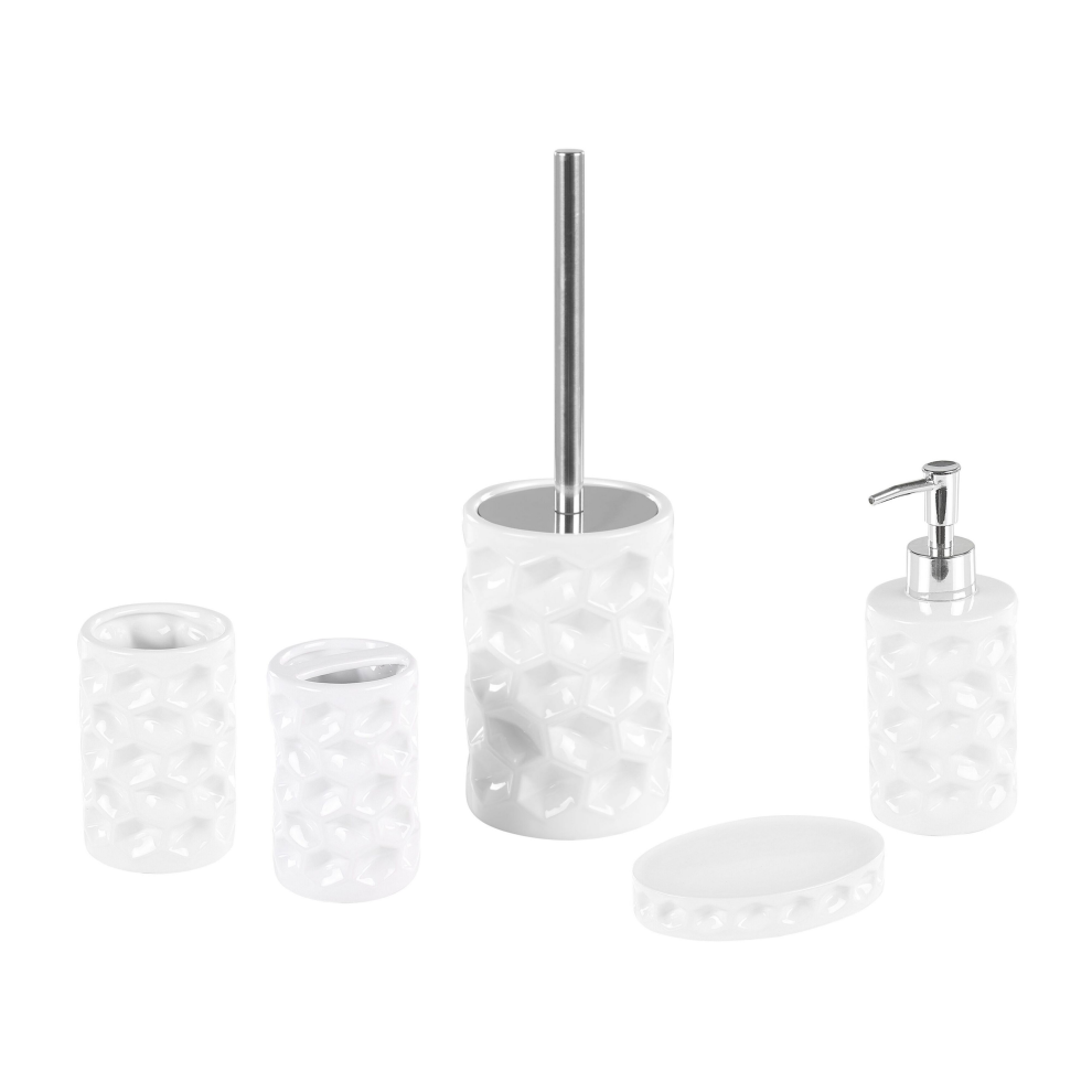 5-Piece Bathroom Accessories Set TIRUA Ceramic White