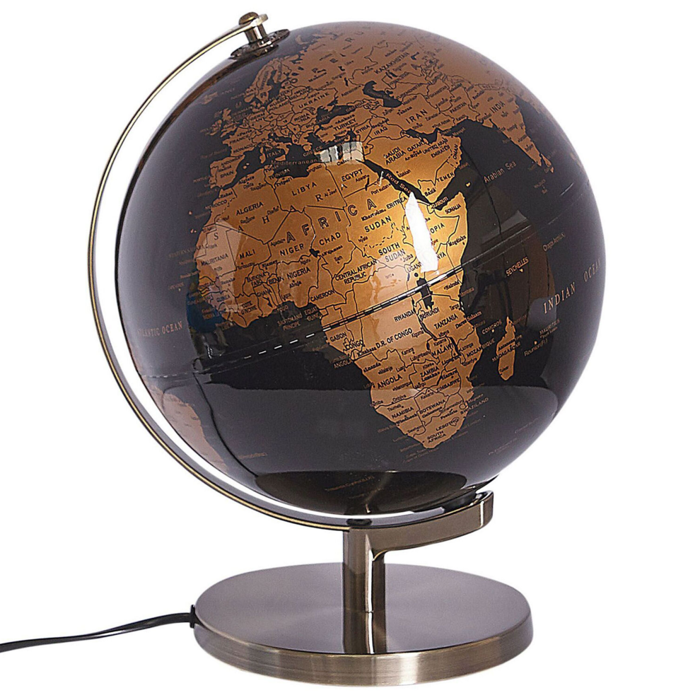 Decorative Globe with LED 32 cm Black and Copper MAGELLAN