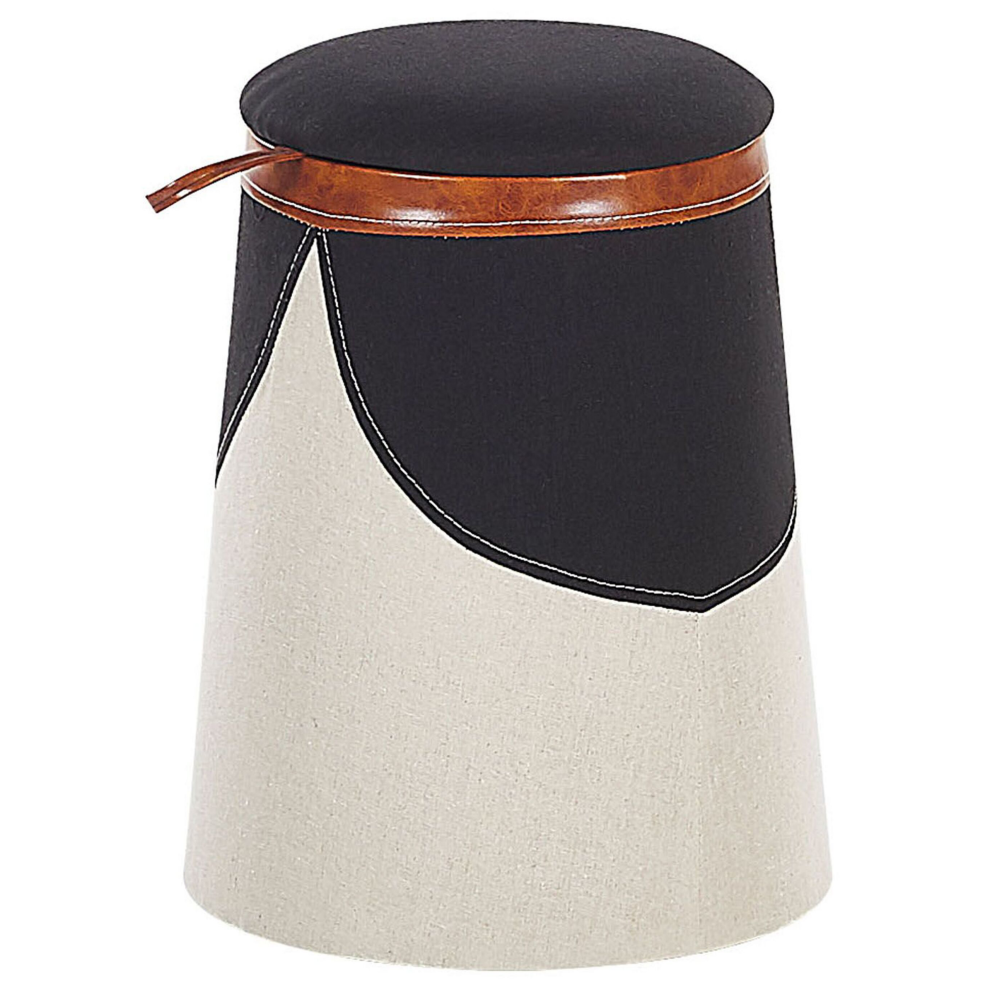 Kids Storage Pouffe APACHE Faux Linen Beige 33 cm 33 cm 45 cm