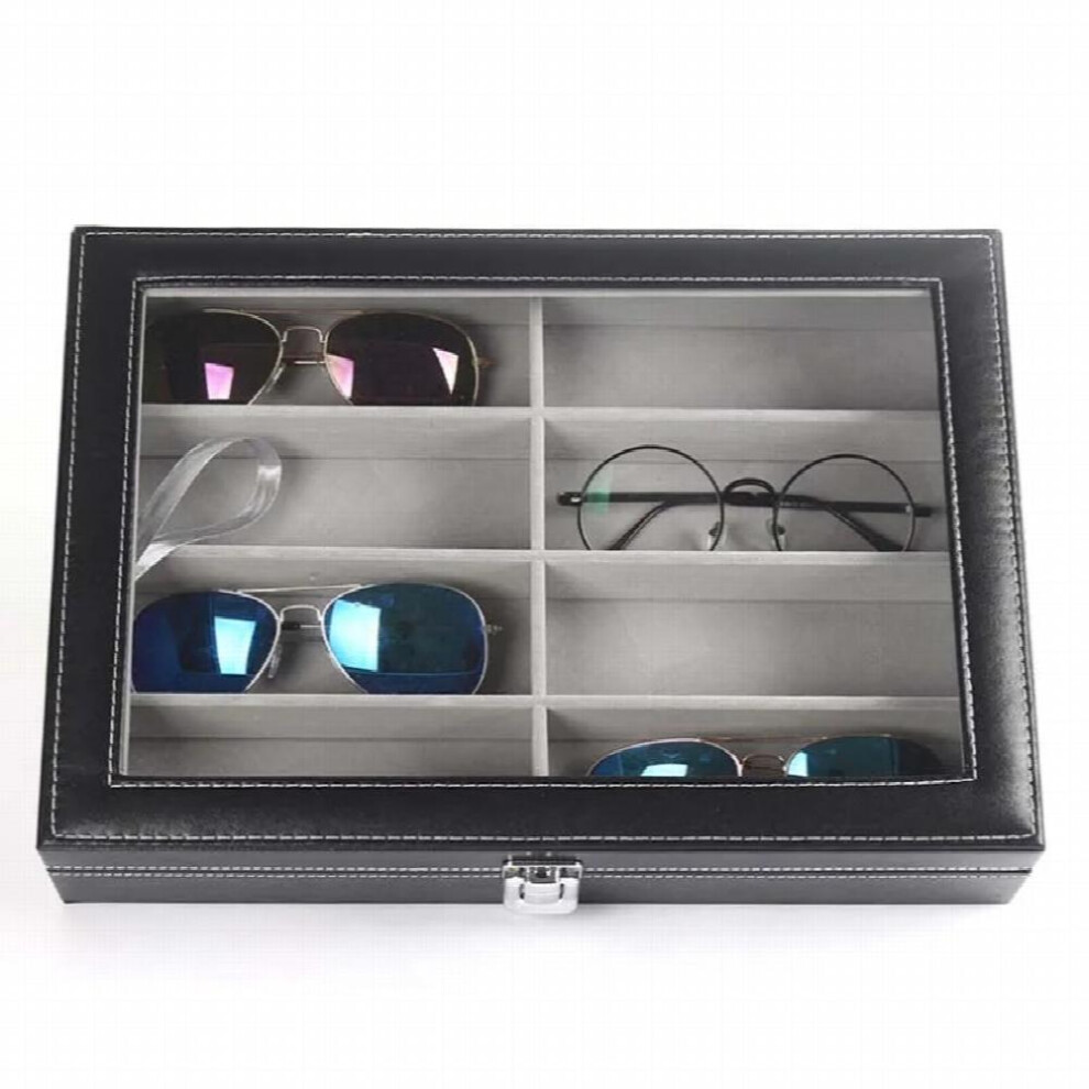 8-Grid Eye Glasses Case Eyewear Sunglasses Display Storage Box Holder Organizer Eye Glasses Case Eyewear Organizer Display Box