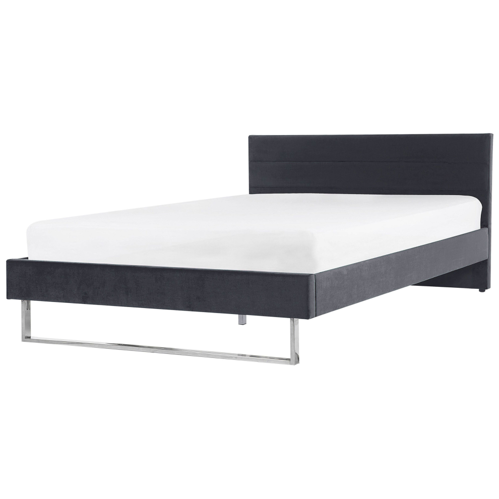 Bed Velvet BELLOU 180 x 200 cm (EU Super King) Dark Grey
