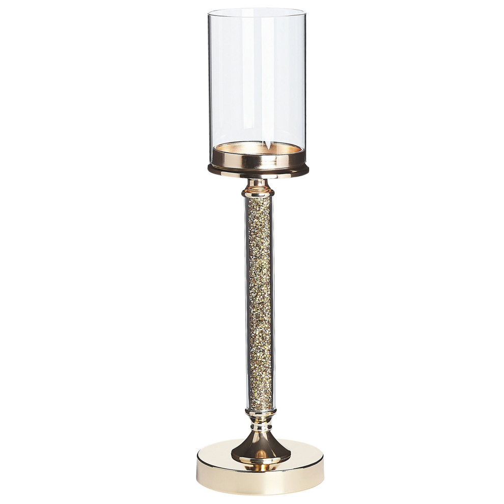 Candle Holder ABBEVILLE Glass 48 cm Gold