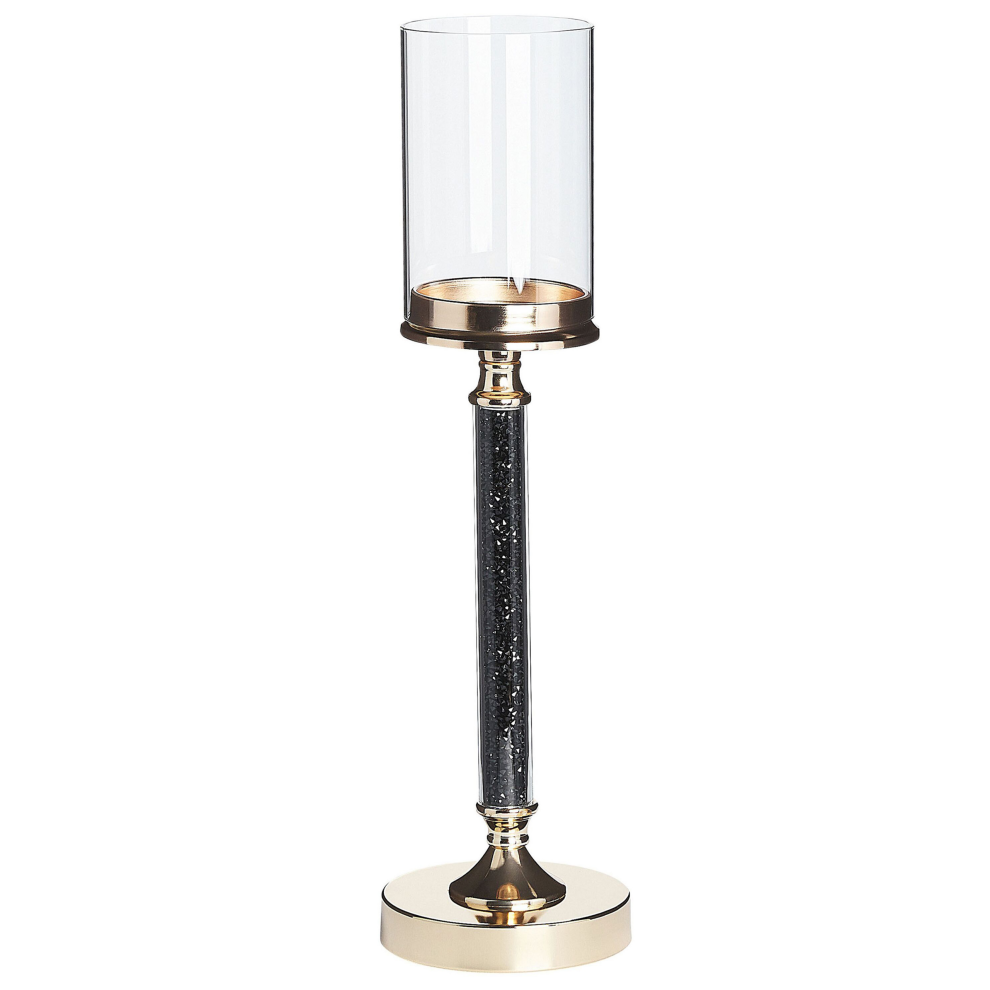 Candle Holder ABBEVILLE Glass 48 cm Black